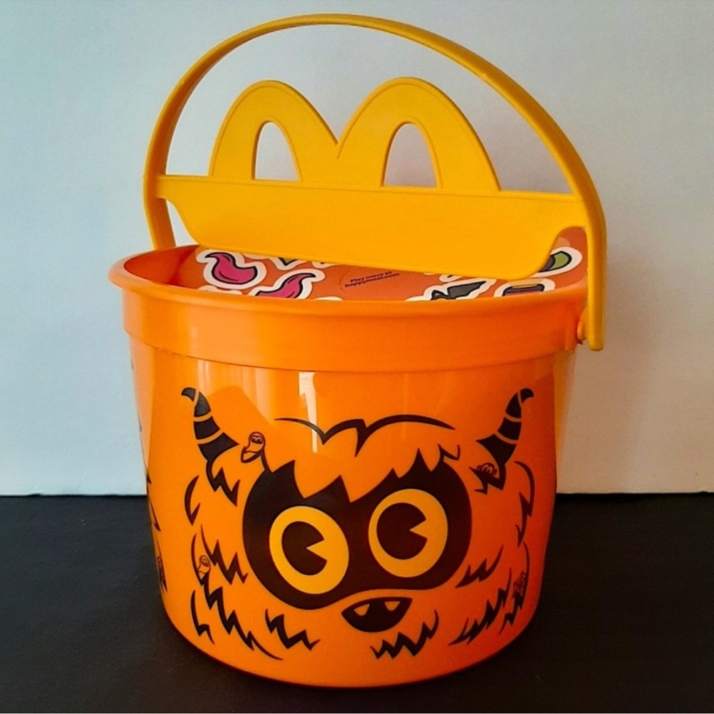 McDonald's Halloween Bucket Pail 2024 Happy Meal Monster Boo Bucket Orange